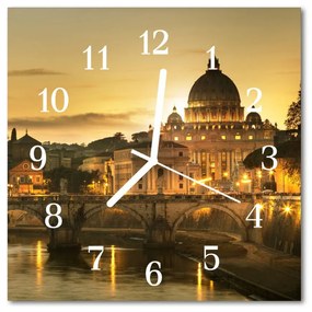 Nástenné sklenené hodiny Bazilika 30x30 cm
