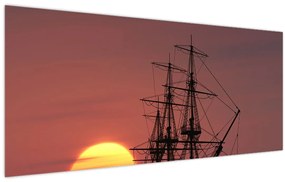 Obraz - Stredoveká loď (120x50 cm)