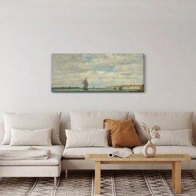 Obraz - Eugène Boudin, Coast of Brittany, reprodukcia (120x50 cm)