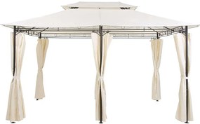 Záhradný altánok s LED solárnym osvetlením BestBerg BBGG-11 / 300 x 400 x 275 cm / béžová