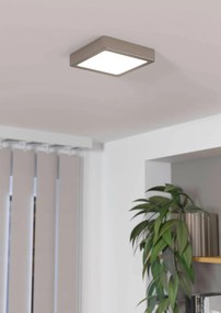 EGLO LED stropné stmievateľné osvetlenie FUEVA 5, 11W, teplá biela, 16x16cm, hranaté, strieborné