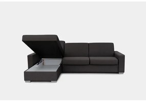 Rozkladacia rohová sedacia súprava LEKA lv. hnedá s úložným priestorom