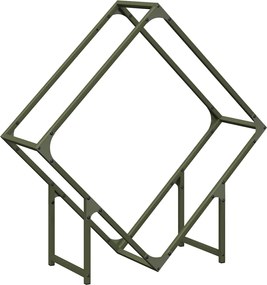 vidaXL Stojan na palivové drevo olivovo zelená 80x25x80 cm