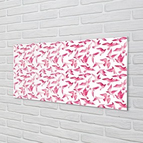Sklenený obraz ružové vtáky 100x50 cm