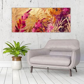 Obraz - Abstraktná maľba kvetov II. (120x50 cm)