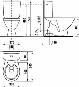WC kombi Jika UNI H8241790007873 so spodným odpadom