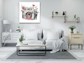 Gario Diamantové maľovanie Kvetinový fotoaparát 2 Rozmery: 50 x 50 cm, Rámovanie: Iba zrolované plátno, Diamanty: Štvorcové