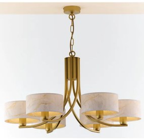 Jupiter 2098 - Luster na reťazi ARTHUR 6xE27/15W/230V biela/zlatá/mramorový dekor