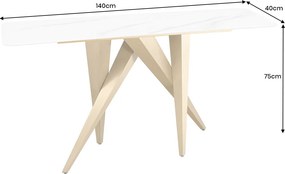 Dizajnová konzola Zephyra 140 cm biela