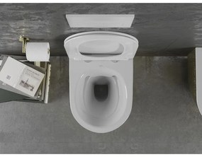 Mexen Lena, závesná toaletná misa 480x360x355 mm, biela - zlatý vzor, 30224008