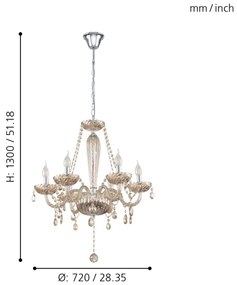 Eglo 39092 - Luster BASILANO 6xE14/40W/230V