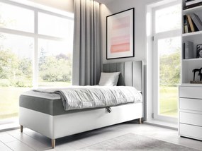 Kontinentálna posteľ Junior Kamire 1, Strana: pravá, Rozmer postele: 80x200, Dostupné poťahy: ekokoža Soft 017 (biela) + Fresh 14