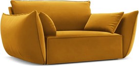 Zamatové kreslo v horčicovej farbe Vanda – Mazzini Sofas
