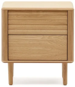 Nočný stolík v dekore duba v prírodnej farbe Lenon – Kave Home