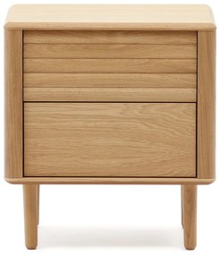 Nočný stolík v dekore duba v prírodnej farbe Lenon – Kave Home