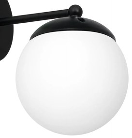 Nástenné svietidlo Lima, 1x biele sklenené tienidlo, b