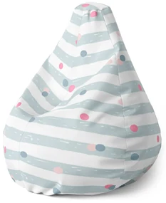 Sablio Sedací vak Pear Bodky a pruhy - 70 x 95 x 15 cm