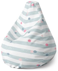 Sablio Sedací vak Pear Bodky a pruhy - 70 x 95 x 15 cm