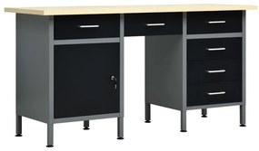 Pracovný stôl čierny 160x60x85 cm oceľový