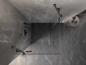 Mexen Lunar Duo, výklopný sprchový kút 90 x 90 cm, 8mm číre sklo, profil grafit brúsený, 834-090L-090P-66-00