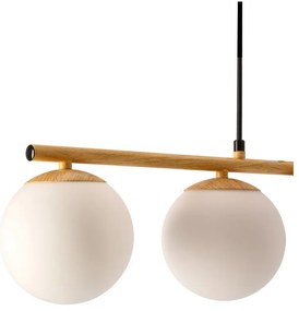 Závesné svietidlo so skleneným tienidlom v bielo-prírodnej farbe Carrine – Candellux Lighting