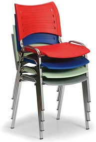 Plastová stolička SMART, chrómované nohy, sivá