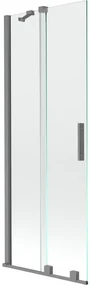 Mexen Velar, 2-krídlová posuvná vaňová zástena 70 x 150 cm, 8mm číre sklo, brúsený grafit, 896-070-000-01-95