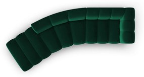 Päťmiestna pohovka pauline ľavá 335 cm zamat zelená MUZZA