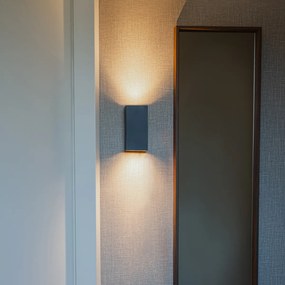 Inteligentná nástenná lampa čierna so zlatým štvorcom vrátane 2 Wifi GU10 - Sab