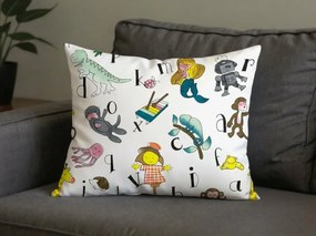 Sada 2 ks dekoračných obliečok na vankúš KIDS ALPHABET 40x60 cm, biela