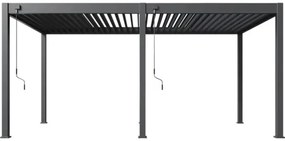 Pergola bioklimatická Rojaplast Intro Neo 530 x 300 x 255 cm voľne stojaca antracit