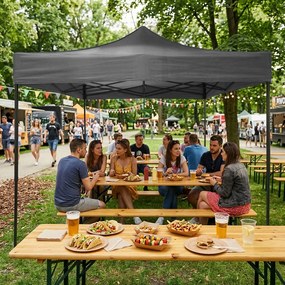 MultiGarden Záhradný samorozkladací stan s baldachýnom 3x3m - sivý MultiGarden