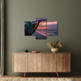 Obraz loďky na brehu (90x60 cm)