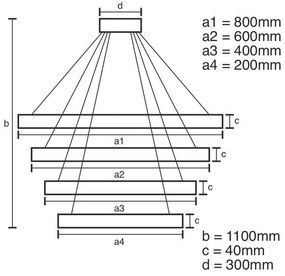 Moderné svietidlo NEDES LED svietidlo + diaľkový ovládač 135W J4314/S