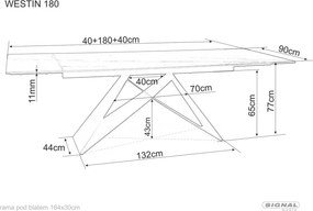 SI Stôl Westin III Statuario Venato