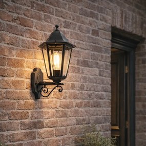 Klasická vonkajšia nástenná lampa čierna IP44 - Havana Up