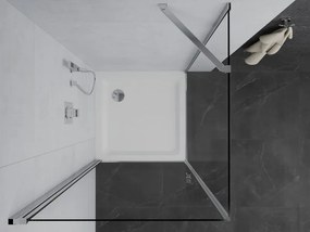 Mexen Pretoria sprchovací kút 70 x 70 cm, priehľadná, chróm + plochá sprchová vanička, 852-070-070-01-00-4010