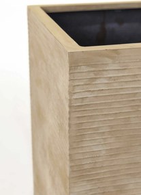 Vysoký kvetináč BLOCK, sklolaminát, výška 80 cm, béžové riadky