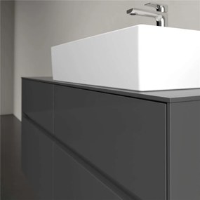 VILLEROY &amp; BOCH Collaro závesná skrinka pod umývadlo na dosku (umývadlo vpravo), 4 zásuvky, 1200 x 500 x 548 mm, Glossy Grey, C13000FP