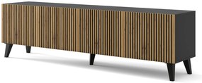 TV skrinka/stolík F 4D 200 Rowanna (dub artisan + čierna). Vlastná spoľahlivá doprava až k Vám domov. 1125082