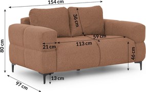 POHOVKA FLEUR 2 MIESTNÁ TEHLOVÁ 154 cm