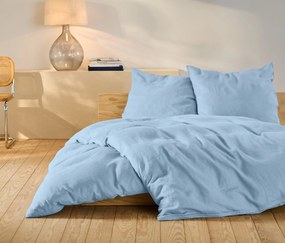 Ľanová posteľná bielizeň, svetlomodrá, štandardná veľkosť