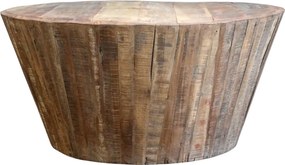 Hnedý drevený koferenčný stôl s policou Grimaud Unit - Ø 92*43 cm