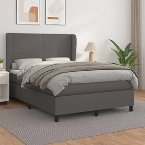 Boxspring posteľ s matracom sivá 140x200 cm umelá koža 3128917