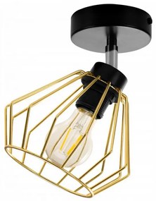 Závesná lampa Loft so zlatým drôteným tienidlom