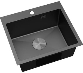 Mexen Solix, 1-komorový nerezový drez 500 x 450 mm, čierna, 6402501000-70