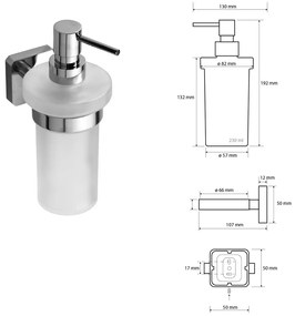 SAPHO IS019 Insia dávkovač mydla 230 ml, mliečne sklo/chróm