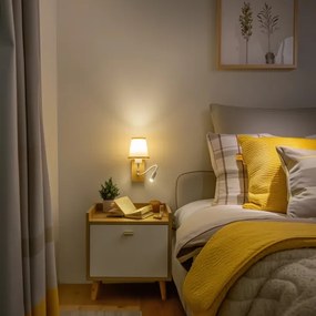 Brilagi - LED Nástenná lampa NUBILA WOOD 1xE27/25W/230V +LED/3W dub/svetlohnedá