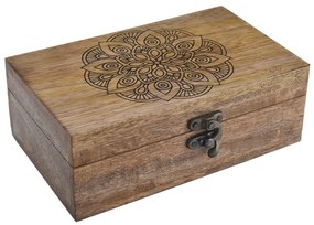 InDecor Box z mangového dreva Mandala, 26,5 x 19 x 10,5 cm, L