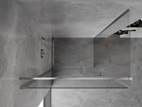 Mexen Mist-B, 1-krídlový výklopný sprchový kút 75 x 95 cm, číre sklo, chrómový profil, 8A2T-075-095-01-00